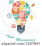 Clipart Of A Jigsaw Puzzle Time Management Light Bulb Royalty Free Vector Illustration