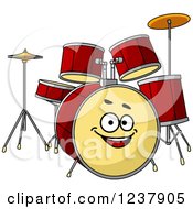 Poster, Art Print Of Happy Drum Set