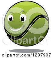 Clipart Of A Happy Tennis Ball Royalty Free Vector Illustration