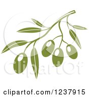 Poster, Art Print Of Green Branch With Olives 2
