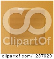 Clipart Of A Taped Brown Paper Note On Texture Royalty Free Vector Illustration