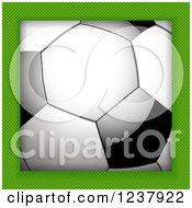 Clipart Of A Soccer Ball Closeup On Green Royalty Free Vector Illustration