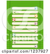 Poster, Art Print Of Colorful Soccer Ball Results Banners Over Green