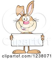 Poster, Art Print Of Brown Rabbit Holding A Sign