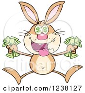 Poster, Art Print Of Richbrown Rabbit Jumping With Cash Money