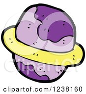 Clipart Of A Purple Planet Royalty Free Vector Illustration by lineartestpilot