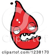 Clipart Of A Red Blood Drop Royalty Free Vector Illustration by lineartestpilot