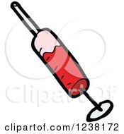 Clipart Of A Bloody Syringe Royalty Free Vector Illustration