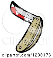 Clipart Of A Bloody Pocket Knife Royalty Free Vector Illustration by lineartestpilot