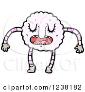 Clipart Of A Pink Puffy Character Royalty Free Vector Illustration