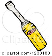 Clipart Of A Happy Screwdriver Royalty Free Vector Illustration