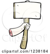Clipart Of A Severed Hand Holding A Sign Royalty Free Vector Illustration