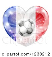 Poster, Art Print Of 3d French Flag Heart And Soccer Ball