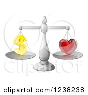 Poster, Art Print Of 3d Silver Scales Balancing Finances And Love