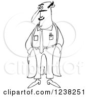 Clipart Of A Black And White Male Doctor Standing In A Lab Coat Royalty Free Vector Illustration