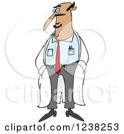Clipart Of A Hispanic Male Doctor Standing In A Lab Coat Royalty Free Vector Illustration