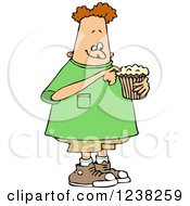 Poster, Art Print Of Chubby White Boy Eating A Cupcake
