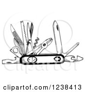 Poster, Art Print Of Black And White Swiss Army Knife