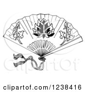 Poster, Art Print Of Black And White Decorative Asian Fan