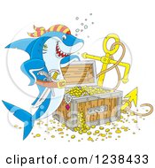 Poster, Art Print Of Blue Pirate Shark By Sunken Treasure