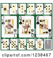 Poster, Art Print Of Spade Playing Cards On Green