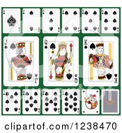 Poster, Art Print Of Spade Playing Cards On Green 2