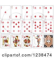 Clipart Of Diamond Playing Cards Royalty Free Vector Illustration