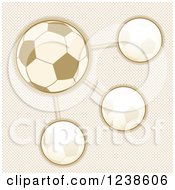 Sepia Soccer Ball Infographic Design Over Checkers