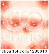 Poster, Art Print Of Red Flower Background With Sunshine And Flares