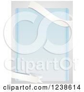 Clipart Of White Ribbon Banners And A Blue Panel Background Royalty Free Vector Illustration
