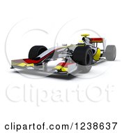 Poster, Art Print Of 3d Red And Yellow F1 Race Car On White