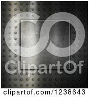 Clipart Of A 3d Studded Metal Background With A Plaque Royalty Free Illustration