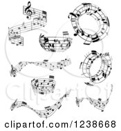 Poster, Art Print Of Black And White Music Note Design Elements