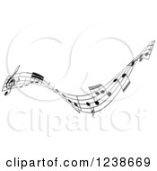 Black And White Music Note Wave Border Design Element 2