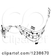Poster, Art Print Of Black And White Music Note Wave Border Design Element 3