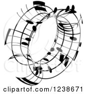 Poster, Art Print Of Black And White Music Note Circle Design Element 3