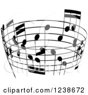 Black And White Music Note Circle Design Element 2