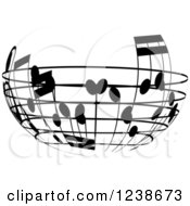Poster, Art Print Of Black And White Music Note Circle Design Element 4