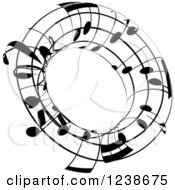 Clipart Of A Black And White Music Note Circle Design Element Royalty Free Vector Illustration by KJ Pargeter