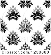 Poster, Art Print Of Seamless Black And White Damask Background Pattern 16