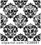 Poster, Art Print Of Seamless Black And White Damask Background Pattern 22