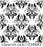 Poster, Art Print Of Seamless Black And White Damask Background Pattern 20