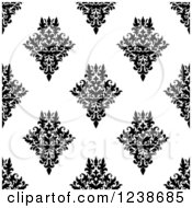 Poster, Art Print Of Seamless Black And White Damask Background Pattern 19