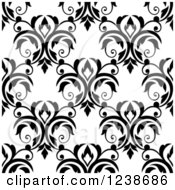 Clipart Of A Seamless Black And White Damask Background Pattern 17 Royalty Free Vector Illustration