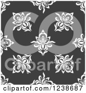 Poster, Art Print Of Seamless White And Gray Damask Background Pattern