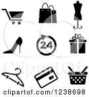 Black And White Shopping Retail Icons