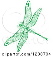 Clipart Of A Green Dragonfly Royalty Free Vector Illustration by Vector Tradition SM
