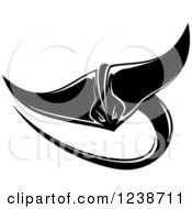 Clipart Of A Black And White Swimming Stingray Royalty Free Vector Illustration