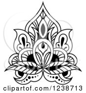 Poster, Art Print Of Black And White Henna Lotus Flower 8