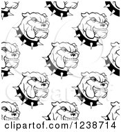Poster, Art Print Of Seamless Background Pattern Of Black And White Bulldogs And Spiked Collars